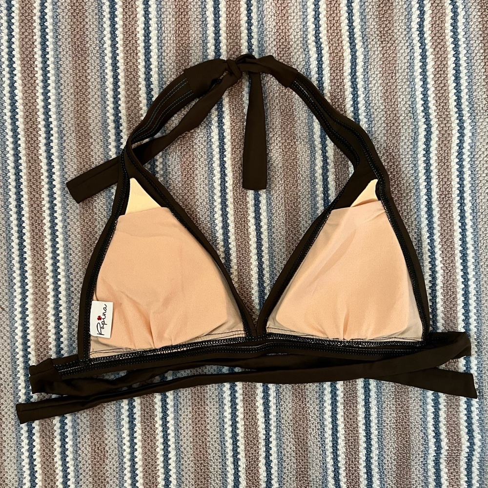 Popina brown bikini halter top (small) - Picture 3 of 4